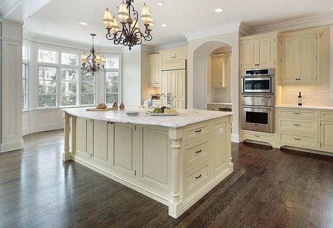 close-up of textured laminate flooring in a kitchen in Middletown OH